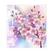 Roze Sakura op het schilderen Achtergrond Notitieblok (Voorkant)