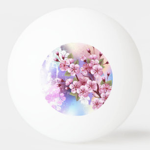 Roze Sakura op het schilderen Achtergrond Pingpongballen