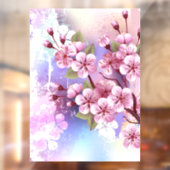 Roze Sakura op het schilderen Achtergrond Raamsticker (Vel 2)