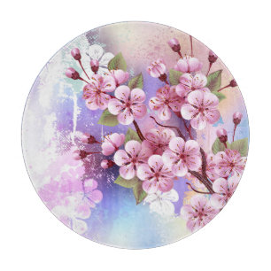 Roze Sakura op het schilderen Achtergrond Snijplank