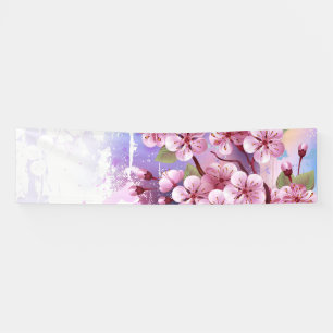 Roze Sakura op het schilderen Achtergrond Spandoek