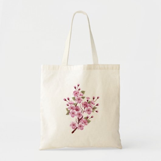 Roze Sakura op het schilderen Achtergrond Tote Bag (Voorkant)