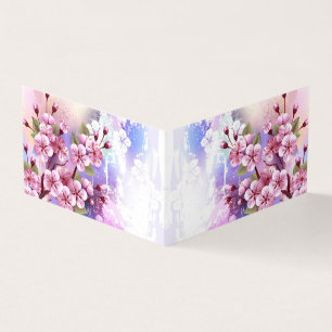 Roze Sakura op het schilderen Achtergrond Visitekaartjes