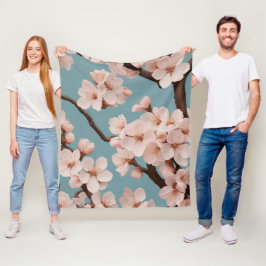 Roze sakurbloemen fleece deken