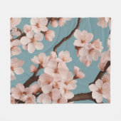 Roze sakurbloemen fleece deken (Voorkant (Horizontaal))
