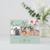 Roze Salie Bloemige Trouw 'Save the Dates' (Staand voorkant)