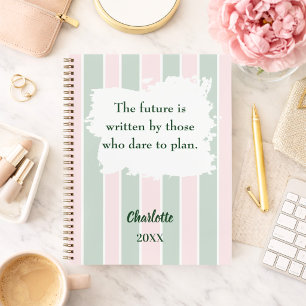 Roze salie groene inspirerende quote schrijven notitieboek