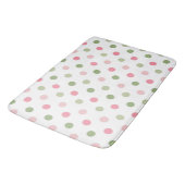 Roze & Saliegroen Stippen Badmat (Gekanteld)
