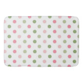 Roze & Saliegroen Stippen Badmat (Voorkant)
