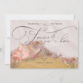 Roze Sandy Beach Seashells Forever in Love Kaart (Voorkant)