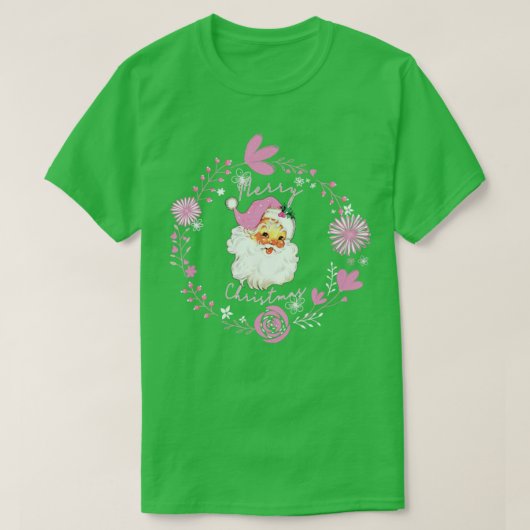 Roze Santa2 T-shirt (Design voorkant)