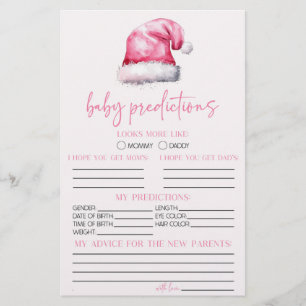 Roze Santa Baby shower voorspellingen activiteit Briefpapier