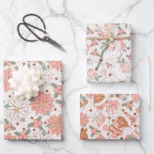 Roze Santa Floral Kerstspeelgoed