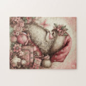Roze  Santa Puzzel Legpuzzel (Horizontaal)