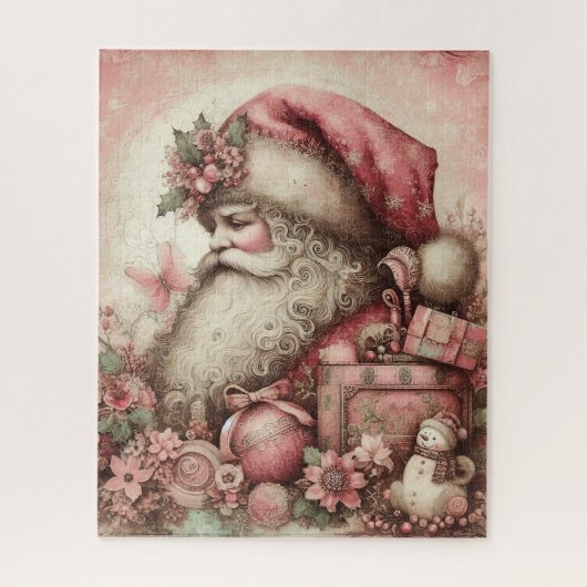 Roze Santa Puzzel Legpuzzel (Verticaal)