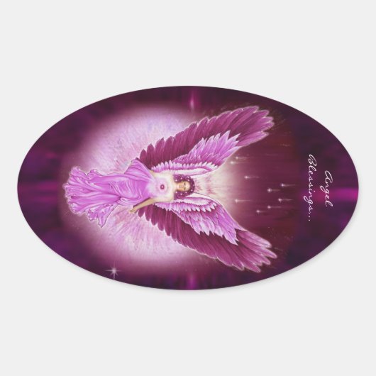 Roze Sapphire Angel Blessings Stickers (Voorkant)