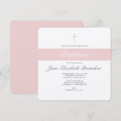 Roze Sash Baptism-uitnodiging Kaart (Voorkant / Achterkant)