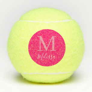 Roze Sassy Elegant Modern Monogram Tennisballen