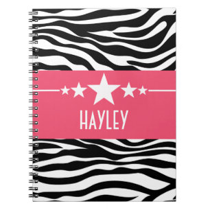Roze Sassy Star-Zebra Notitieboek