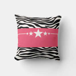 Roze Sassy Star Zebra Pillow Kussen
