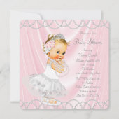 Roze Satijn Pearl Little Lady Girl Baby shower Kaart (Voorkant)