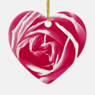 Roze satijn roos afdrukken keramisch ornament