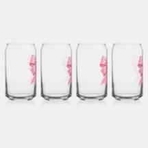 Roze Satijnen Strik Mooie Vrouwelijke Drinkglas