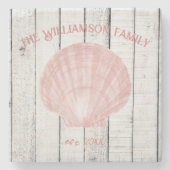 Roze  Scallop Shell Onderzetter (Voorkant)