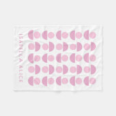 Roze Scandinavian Modern Geometric Monogram Naam Fleece Deken (Voorkant (Horizontaal))