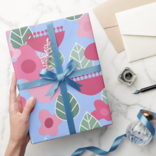 Roze Scandinavische lente Cadeaupapier