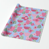 Roze Scandinavische lente Cadeaupapier (Uitgerold)