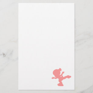 Roze schaatsen meisje briefpapier