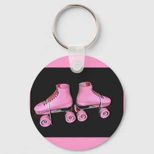 Roze schaatsen sleutelhanger