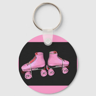 Roze schaatsen sleutelhanger