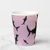 Roze schaduw vis haai op gradiënt melkwegstelsel R Papieren Bekers (Voorkant)