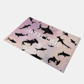 Roze schaduw vis haai op gradiënt melkwegstelsel w deurmat (Schuin)