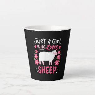 Roze schapen   Alleen een meisje dat van schaapsca Latte Mok
