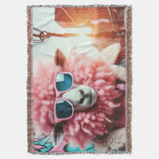 Roze schapen deken (Voorkant Verticaal)