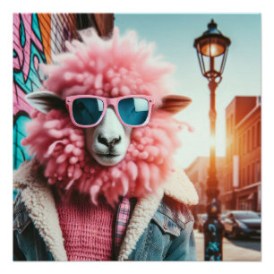 Roze schapen perfect poster