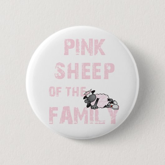 Roze schapen ronde button 5,7 cm (Voorkant)