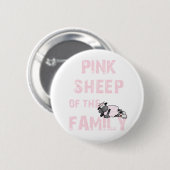 Roze schapen ronde button 5,7 cm (Voorkant /achterkant)