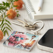 Roze schapen sleutelhanger (Voorkant Rechts)