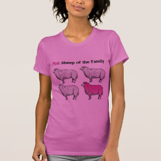 Roze schapen van de familie t-shirt