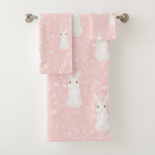 Roze schattig konijntje meisje bad handdoek
