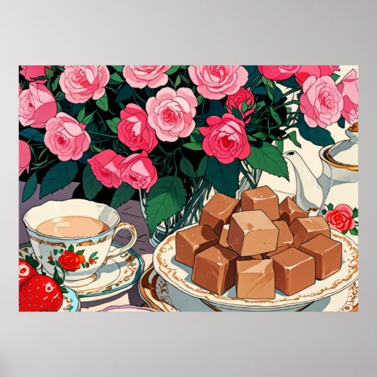 Roze schattig Poster (Voorkant)