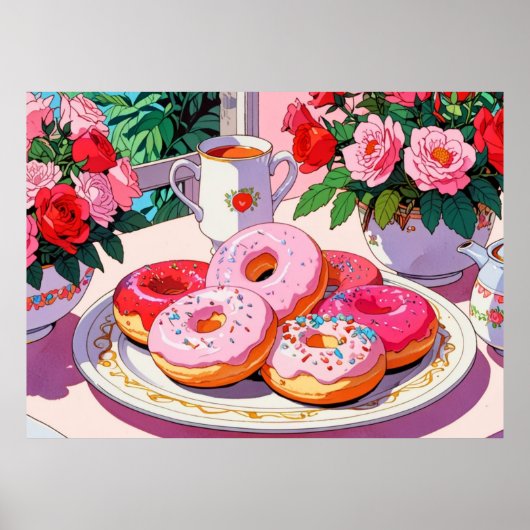 Roze schattig Poster (Voorkant)