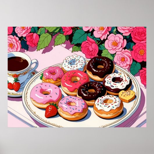 Roze schattig Poster (Voorkant)