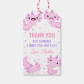 Roze Schattige Axolotl Verjaardag Dank u Favor Cadeaulabel (Voorkant)