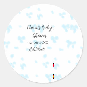 Roze schattige bloem baby shower waterverf moderne ronde sticker
