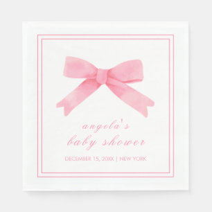 Roze Schattige Bow Girl Baby shower Servet